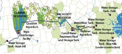 map of mwra water system